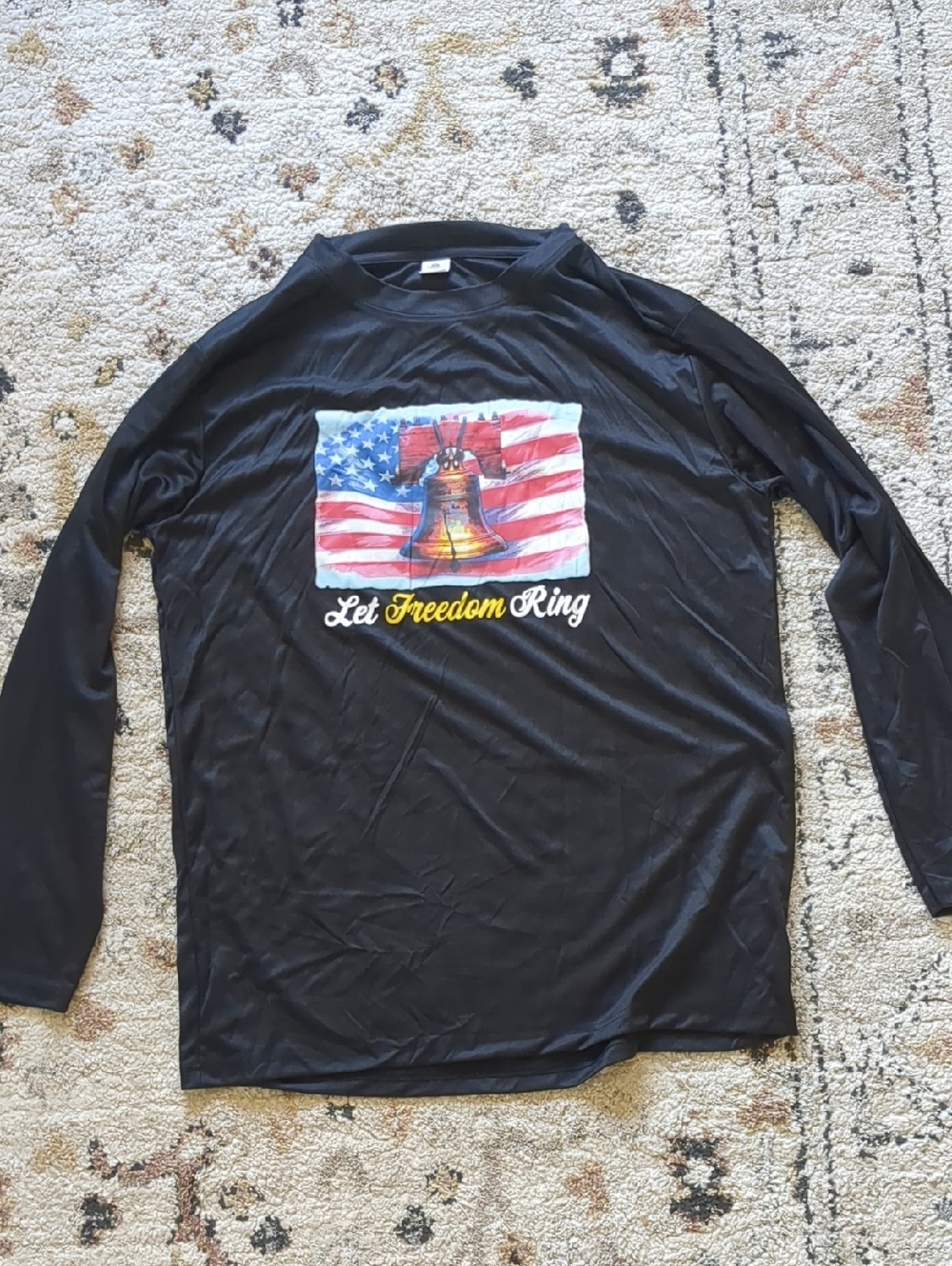 Long Sleeve black Sportswear Shirt Size Large
